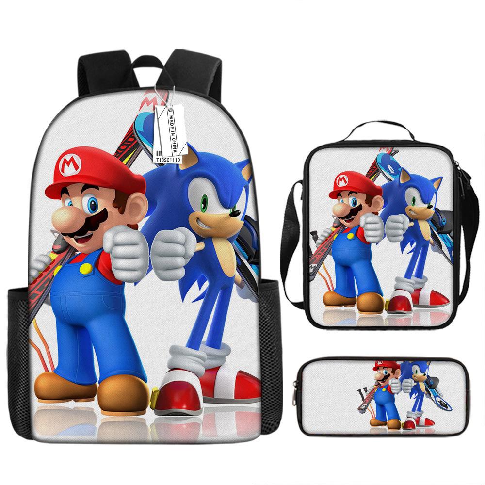 School Bag Elementary School Grade Lightweight Large Capacity Ridge Backpack Sonic Cartoon Anime Backpack Backpack