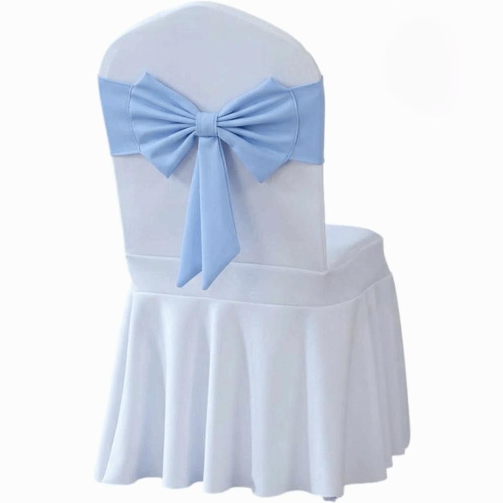 

Spandex Chair Sash Solid Color Chair Backrest Decoration Wedding Banquet Events Decoration світло-синій колір