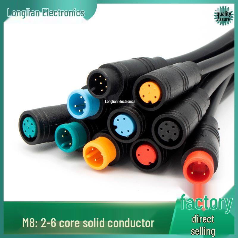 Waterproof M8 Aviation Plug with Cable: 2-6 Pin Male & Female Connector