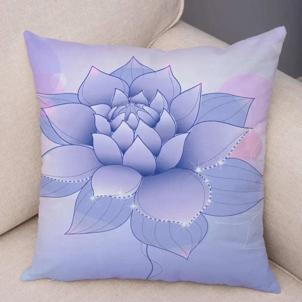Customizable Bedroom Living Room Sofa Family Geometric Pillowcase Colorful Flower Printing Group Decoration Pillowcase