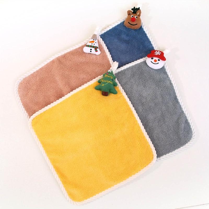 Christmas Themed Hand Towel for Home Bathroom Kitchen Washcloths Soft Comfortable Strong Absorbent Washing Hand Towel