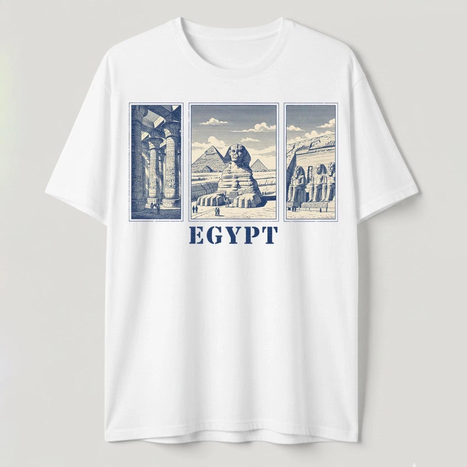 Vintage Egypt T-Shirt Sphinx Pyramids Temples Travel Souvenir History Tee Shirt XS