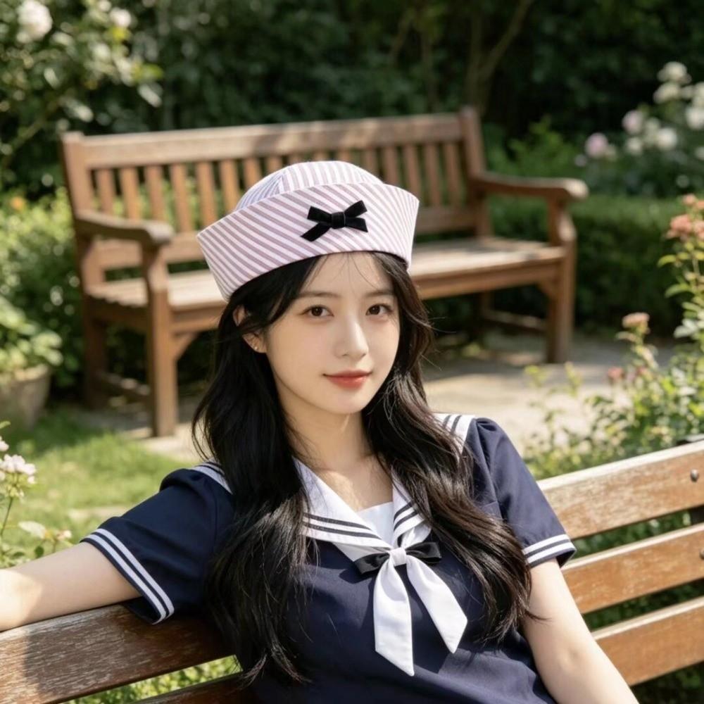 Bow Navy Hat JK Beret Hat Sweet Painter Hat  Rave Festivals
