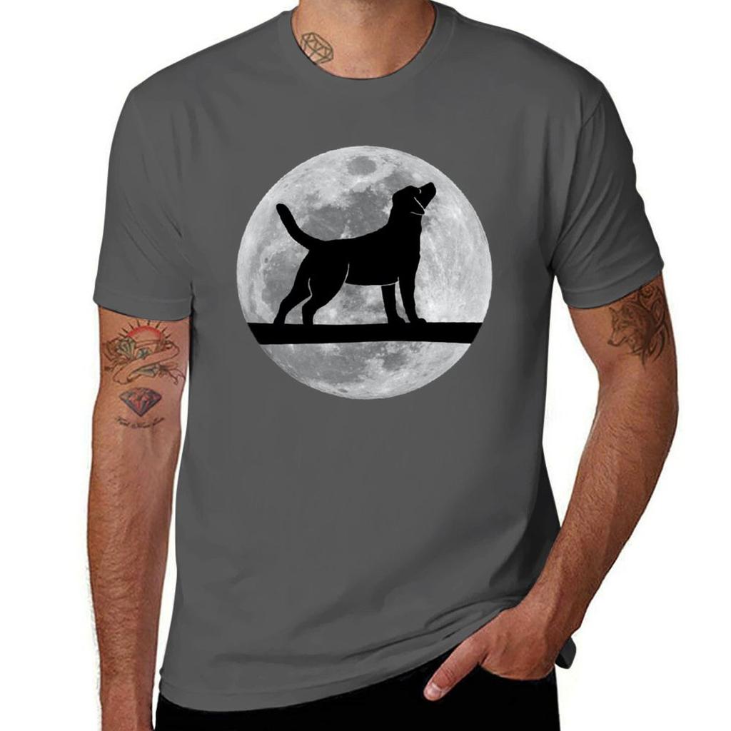 Labrador Dog Night Moon Labrador Lover TShirt Large Size Breathable Tee