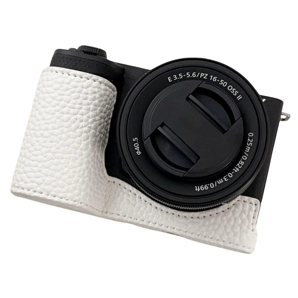 For Sony Alpha ZV-E10 II Camera Case PU Leather Protective Cover with Screw Hole