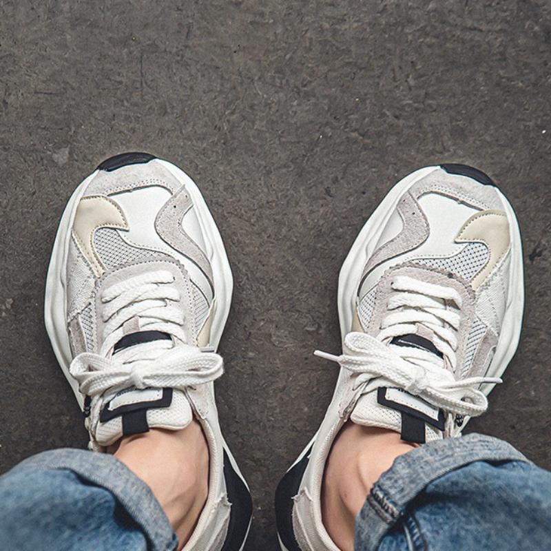 Men's Sneakers New Casual Shoes for Men Versatile Outdoor Breathable Running Shoes Mesh Lace Up Male Flats Tenis Masculino