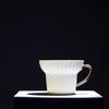 Shangqi Gold-Rimmed Ceramic Coffee Cup and Saucer Set