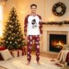 Matching Family Christmas Print Long Sleeve Round Neck Set for Parents and Kids