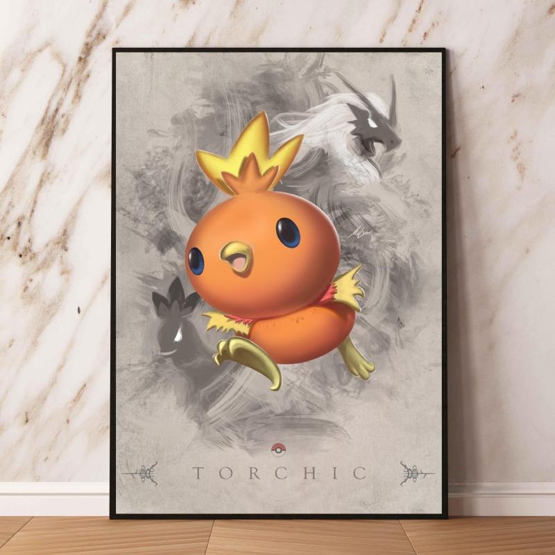 Pokemon Gyarados and Koi Leaping Dragon Gate Decorative Painting Traditional Art - Style Mural Unique Gift for Anime Lovers