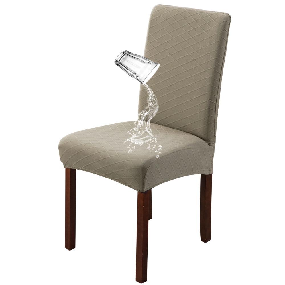 

Diamond Jacquard Waterproof Cushion Cover Universal Chair Slipcover for Hotel Restaurant Dining Chairs 1pc сіро-коричневий