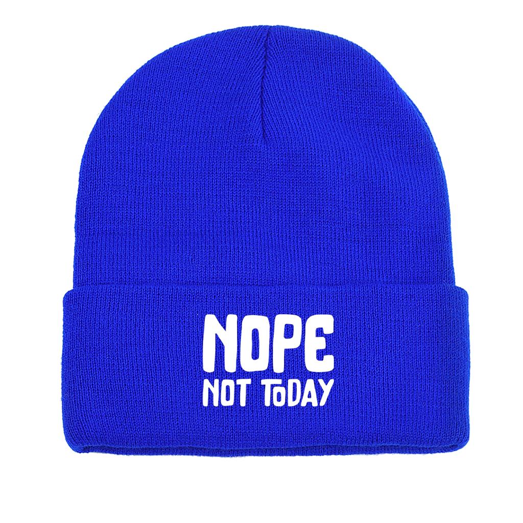 “NOPE Not Today” Print Winter Hats Unisex Warm Hat Beanie Skullcap Autumn Slouchy Knitted Cap Beanie Ideal Choice For Cycling