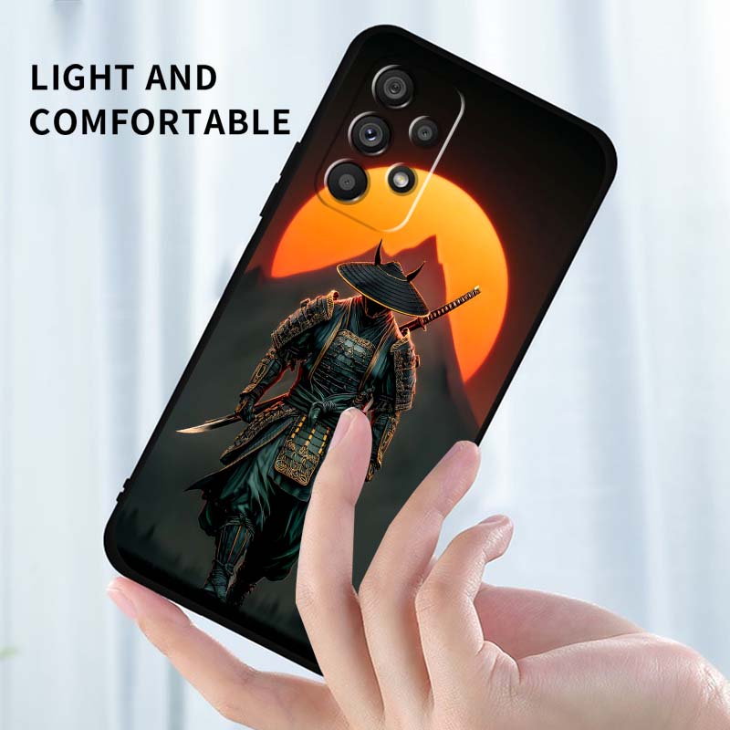 Fashion Hero Design Pattern Phone Case For Samsung A73 A72 A71 A55 A54 A53 A52 A51 A13 A22 A16 A15 A12 A14 A26 A07 5G Black