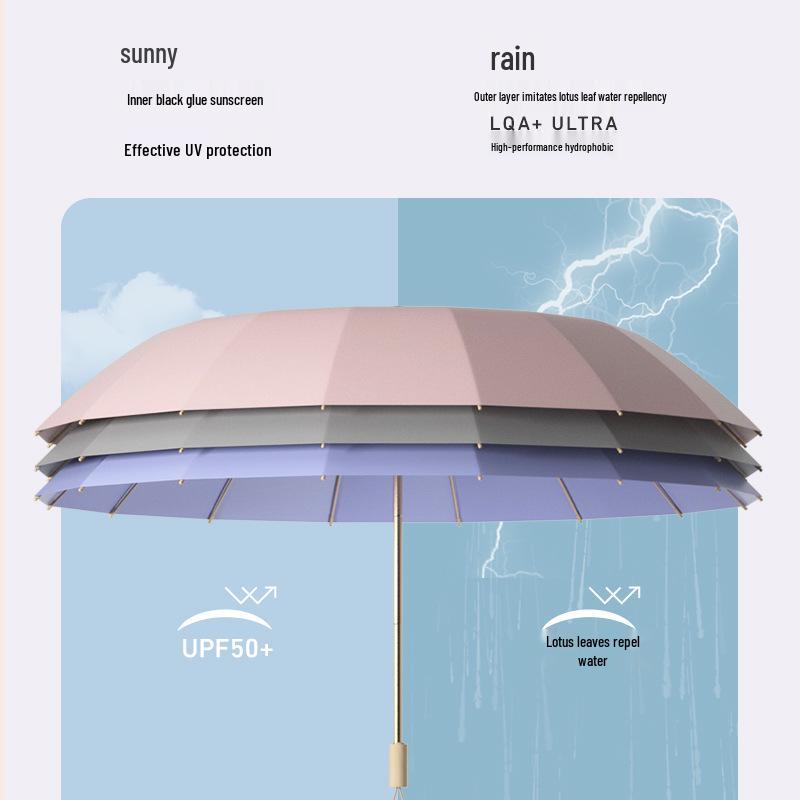 Personalized Solid Color Dual-Use Sun & Rain Vinyl Umbrella - Portable, Durable Sunshade for Students