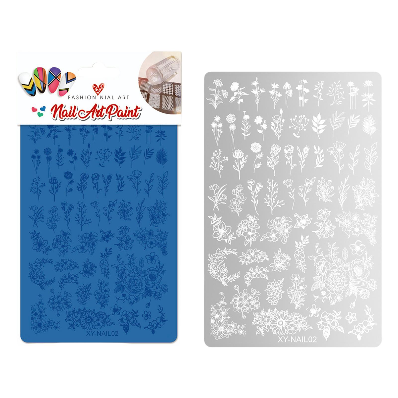 

Пластины для стемпинга ногтей Шаблон для ногтей с бабочками Цветы Трафарет для ногтей Штамп Украшение Инструмент для нейл-арта для маникюрного салона 2