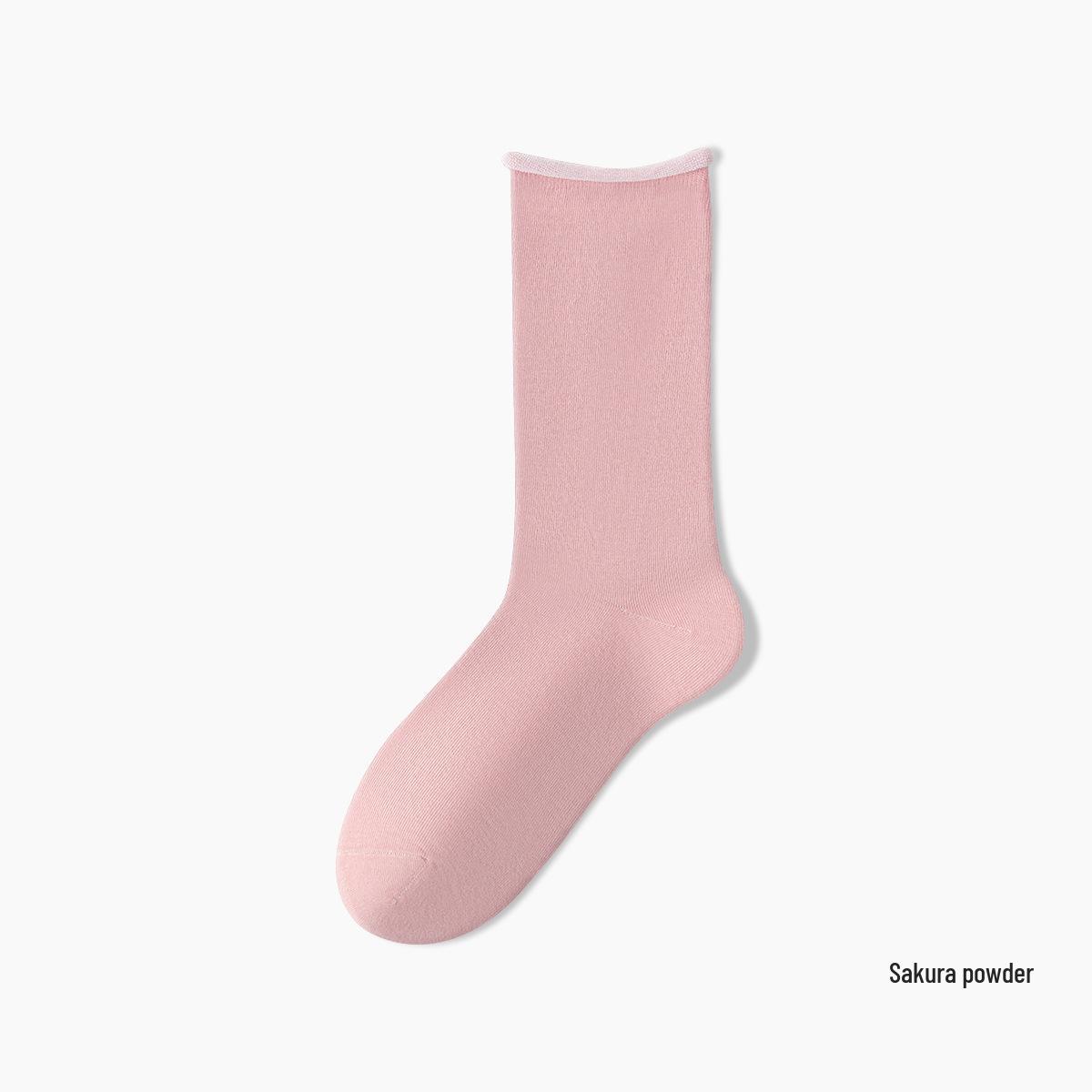 

Women s Mid-Calf Chunky White Socks: Pure Cotton Yarn, Loose Cuff, Postpartum, Seamless, Ideal for Spring, Autumn, and Winter. Simple package [aluminum buckle per pair]