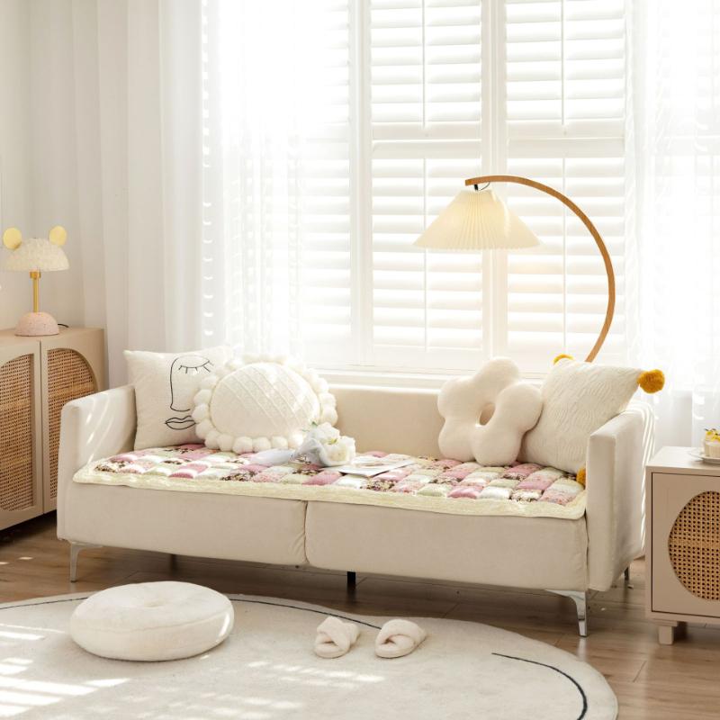 Spliced Cotton Sofa Cushion Living Room Bedroom Quilted Sofa Cushion Four Seasons Universal NonSlip Carpet Bay Window Tatami Mat