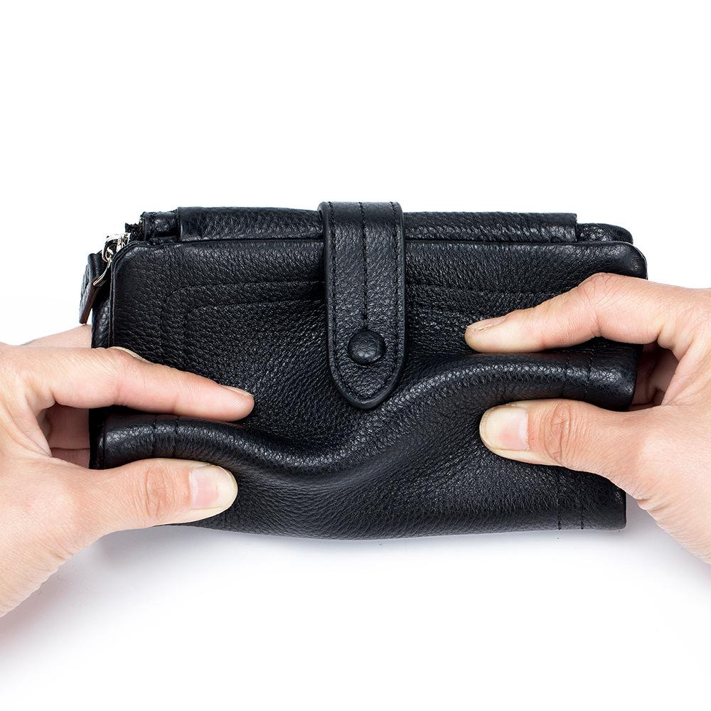 Soft Leather High-end Women's Short Three-fold Wallet, Large Capacity Fashionable Folding Small Wallet, Multi-card Card Bag.