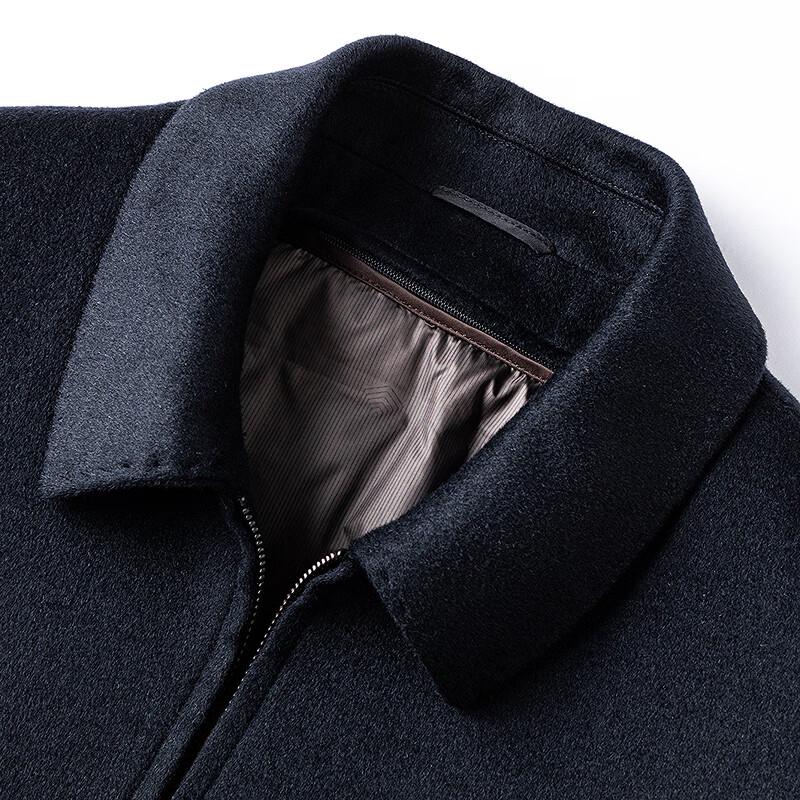 FAPAI Men's Pure Wool Detachable Down Liner Overcoat