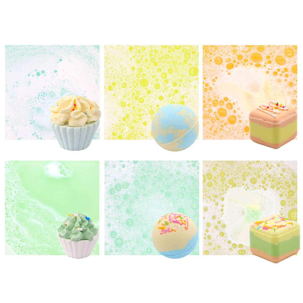 WHDZ Bath Bath Gift Fragrance Bombs for Bath Perfect Gift for New Candy Colorful Box Included Bombs, Balls, 6-Piece Set, Time, Mother, Couples,