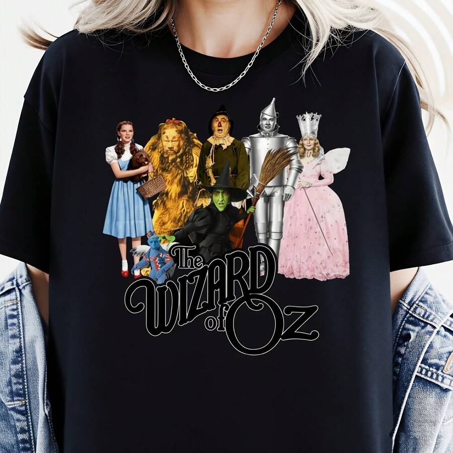 

Women S T He W Izard O F O Z Graphic T-Shirt - Dorothy, Scarecrow, Tin For Man & Cowardly Lion Print S разноцветный