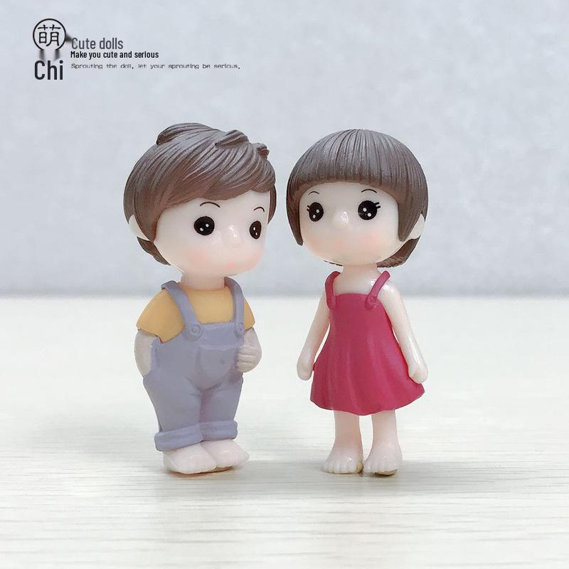 PVC Figure Doll: Car Ornament, DIY Succulent Micro Landscape, Cake Decoration, Strap Couple Toy