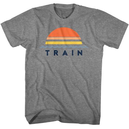 Train Sunset T-Shirt - Gray Unisex T-Shirt S