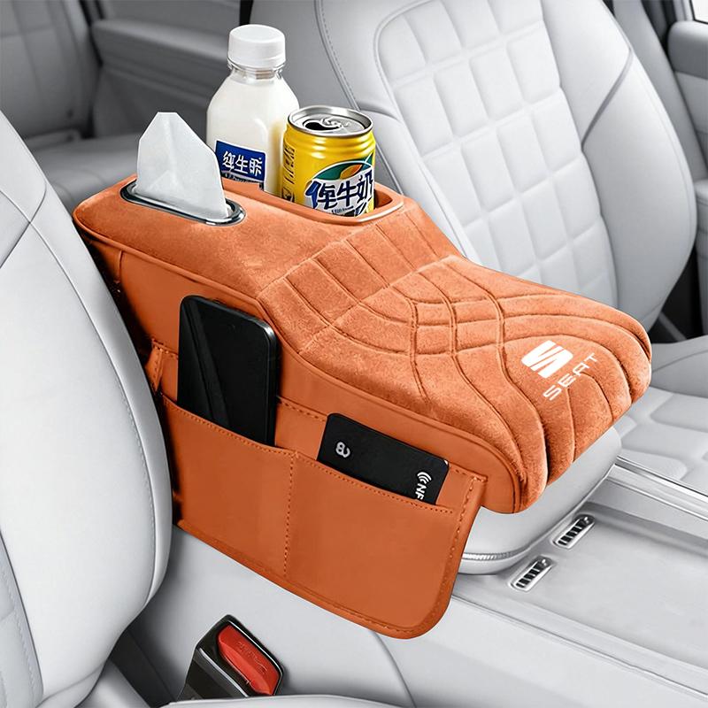 IFGU2 Soft Comfortable All-match Premium Velvet Surface Armrest Box Cushion For Seat FR Leon IBIZA Arona Arosa Ateca ExeoMiiToledoLeon