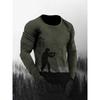 Herbst/Winter Herren Langarm Rundhals T-Shirt 3D Militärdruck Herren Langarm T-Shirt Veteranen Herren Mode T-Shirt