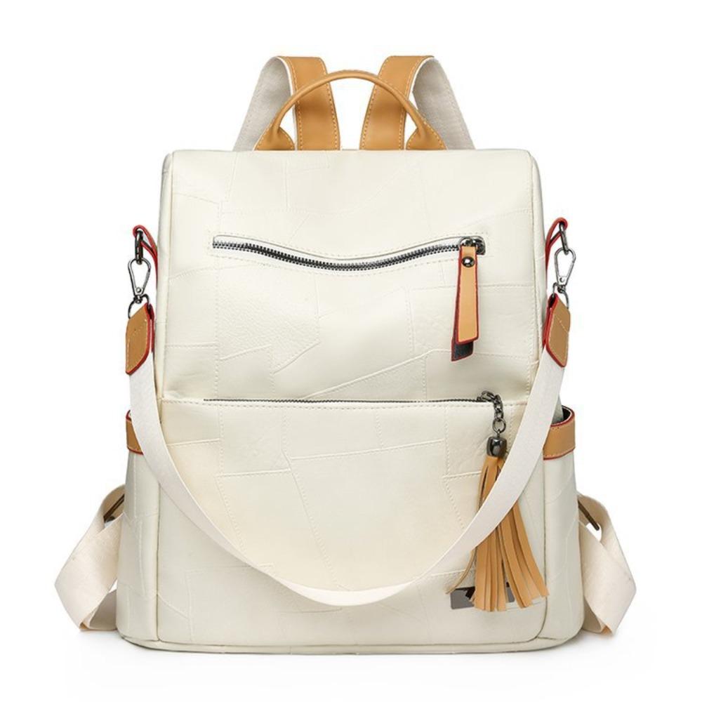 

New fashion backpack women s splicing contrasting color texture commuter backpack versatile casual multi-functional shoulder bag average size