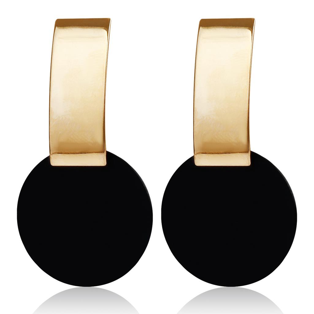Geometric Versatile Disc Ring Earrings, Temperament God Cold Wind Paint Spray Paint Earrings