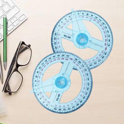 Protractor Ruler Rotatable Easy To Read Portable Clear Scale Wide Application Labor-saving Plastic Angle Protractor with 360 Degree Rotating Pointer