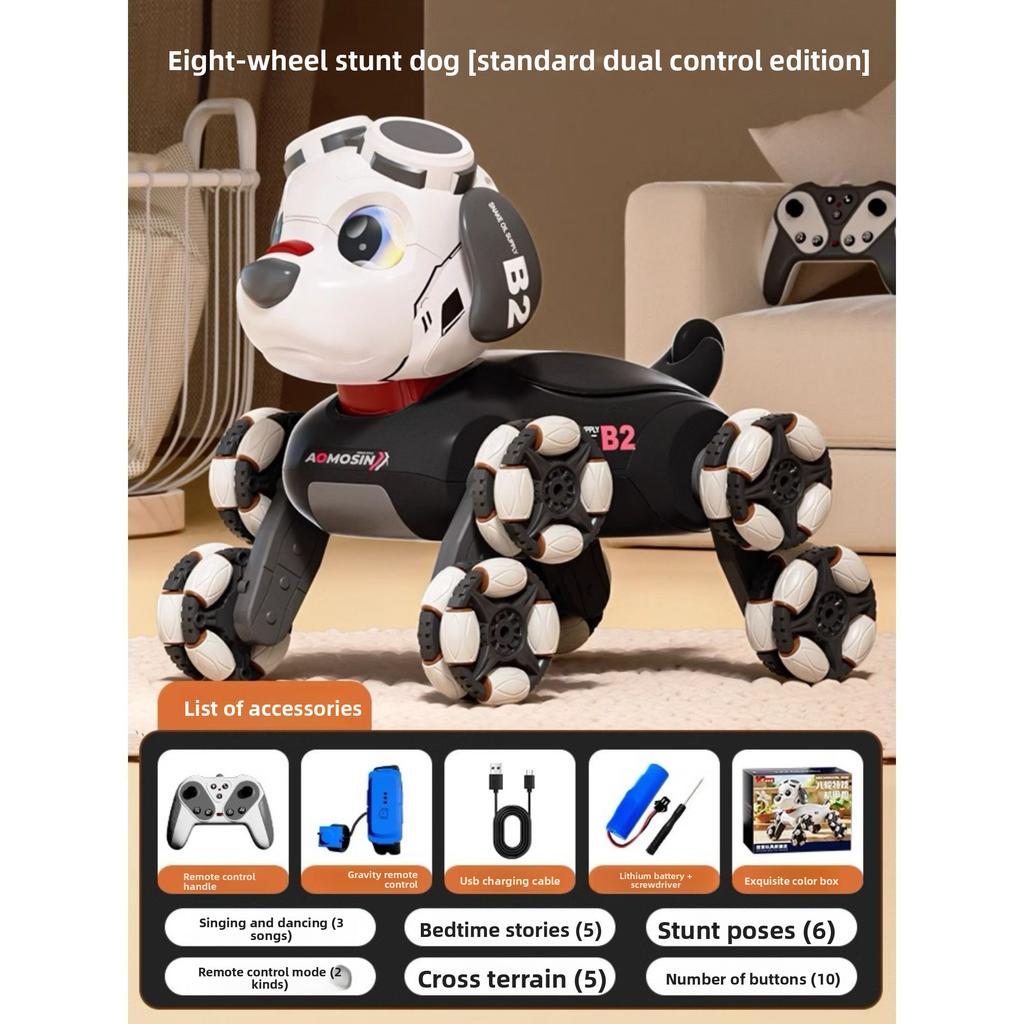 New Intelligent Electronic Remote Control 8-wheeled Robot Dog-stunt Pet Toy, Children's Toy Robot Dog Gives Children Gifts.