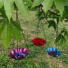 Iron Art Bird Water Feeder Large Capacity Open Bowl Hanging Bird Bath Flower Shaped Adjustable Chain Bird Feeding Tray