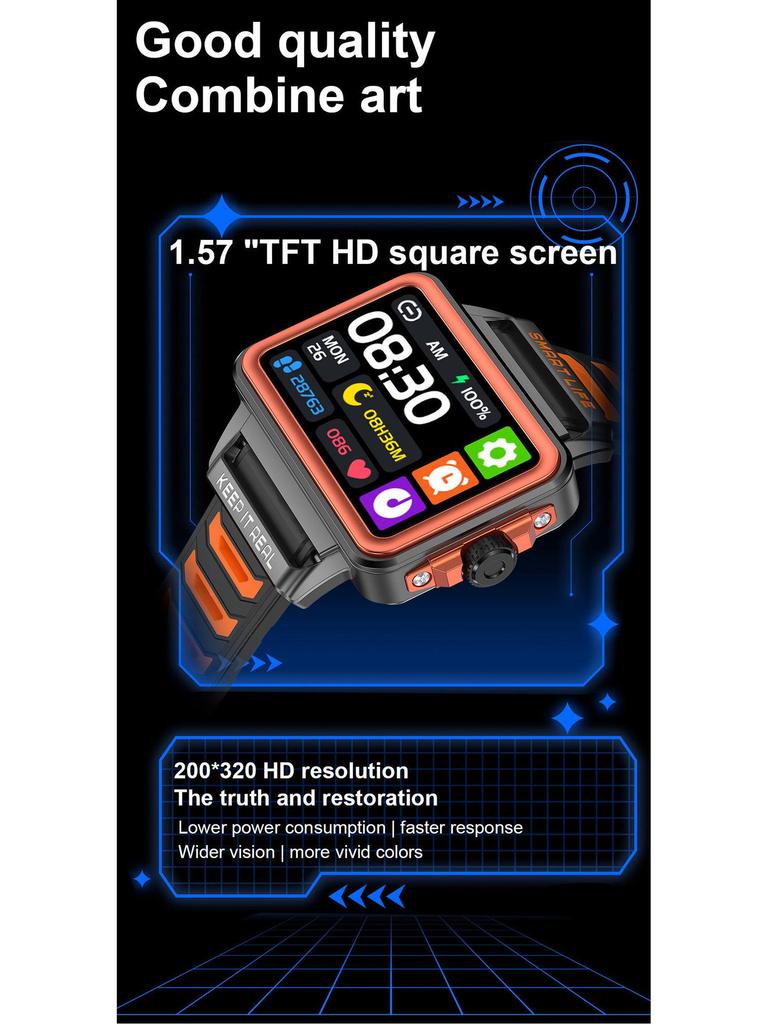 S666 Smartwatch: Sports Pedometer, Dynamic Heart Rate, All-Day Monitoring, Game Alerts
