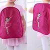 Girls Ballet Dance Embroidered Backpack Kids Shoulder Sports Bag(Rose Red)