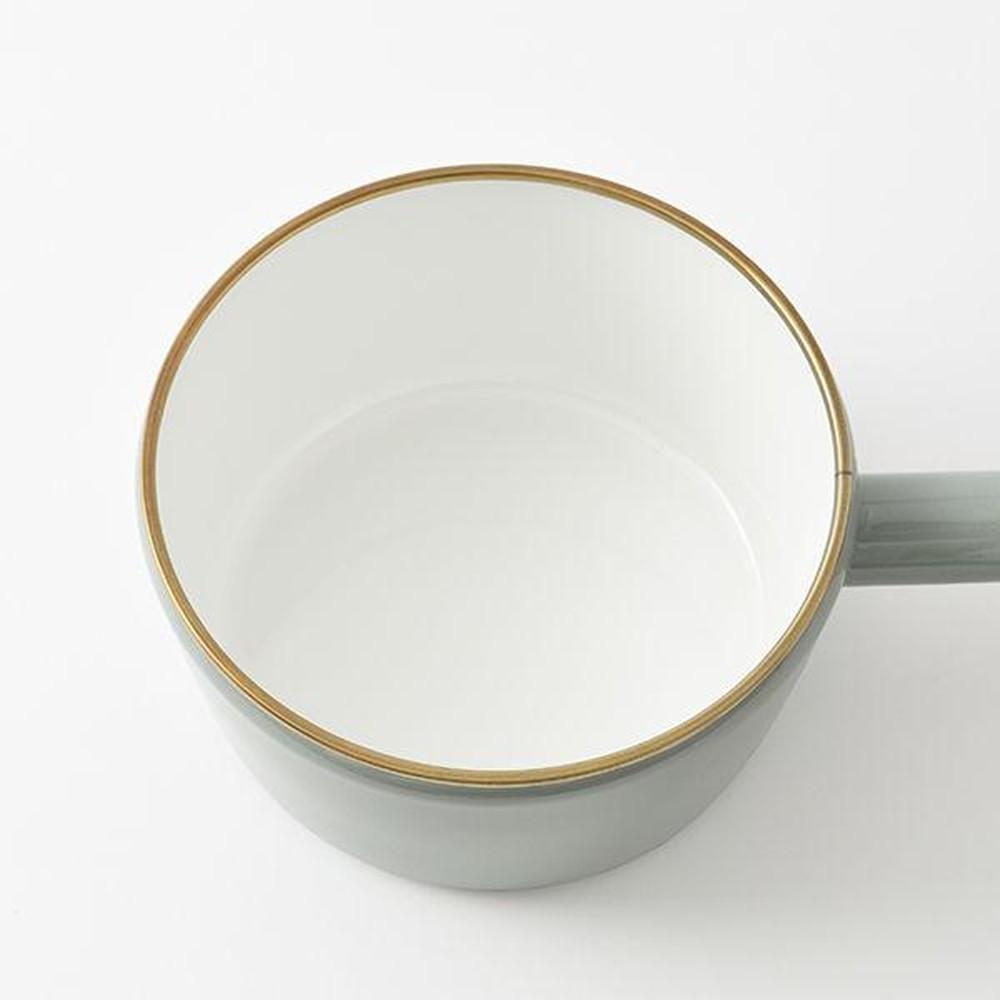 BRUNO x Fuji enameled enameled one-handed pot 16cm BHK281-GRG (Greige / Blue Green)