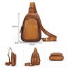 Whatna Antik-Stil Gerbte Natürliche Rindsleder Ein Schultertasche für Herren, 3-Wege, Crossbody, Schulter, Brusttasche, Echtes Leder, Dick, Passt für iPad