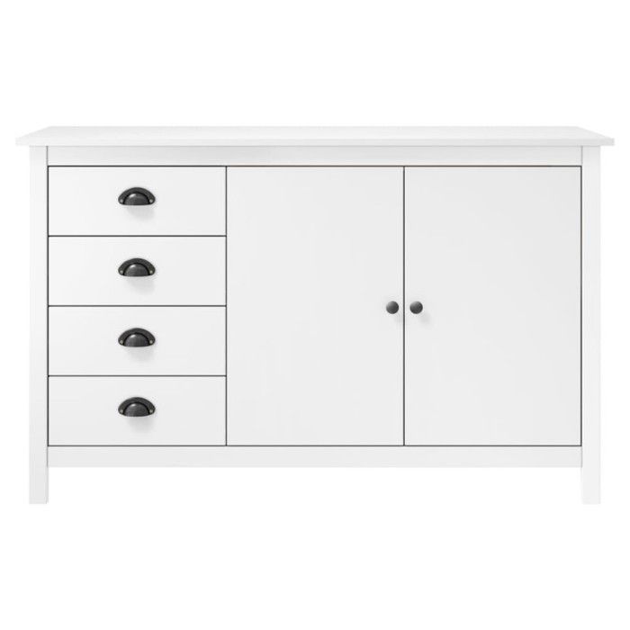 VidaXL Buffet Hill Blanc 130x40x80 cm Bois de pin solide 288932