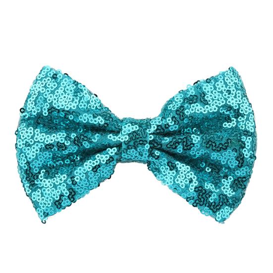 Hairpin Safety Rounded Corner Clip with Burr-Free Metal Spring Bow Shape Shiny Sequin Decoration Hairpin Children Sparkling Hair Accessory