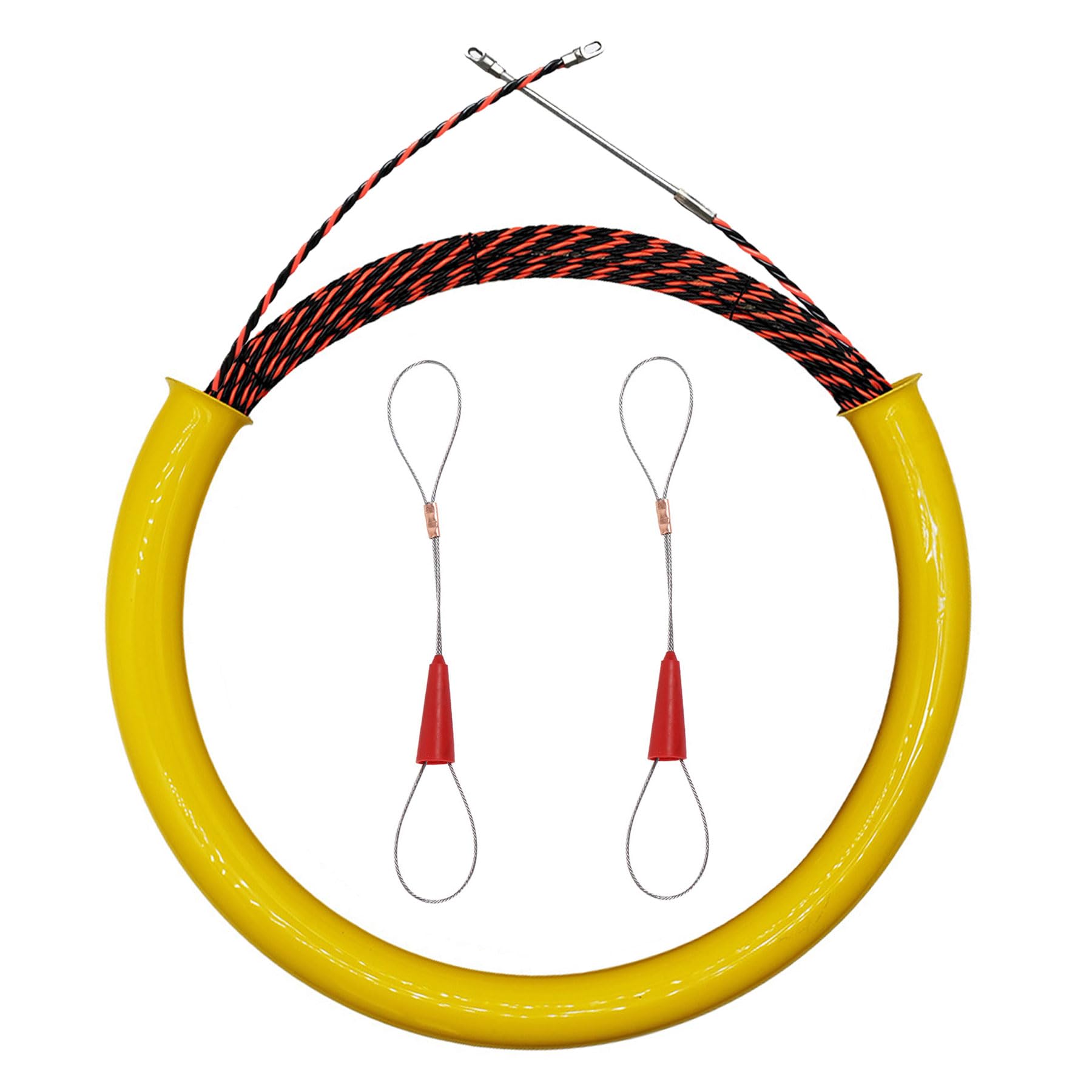 

SAGVE 20м Устройство для протяжки проволоки, Диаметр стержня 5 мм, с кейсом для хранения, Стальной трос, Инструмент для протяжки проволоки (Красный и черный, 20 м)