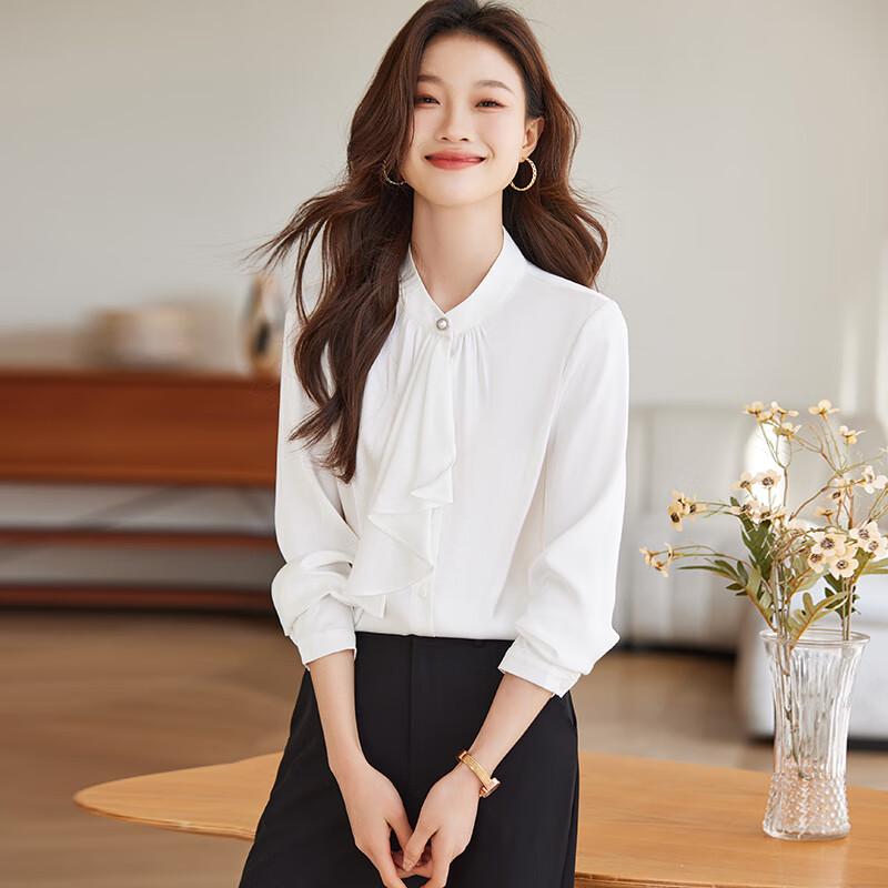 Elegante Damenbluse mit langen Ärmeln und Band