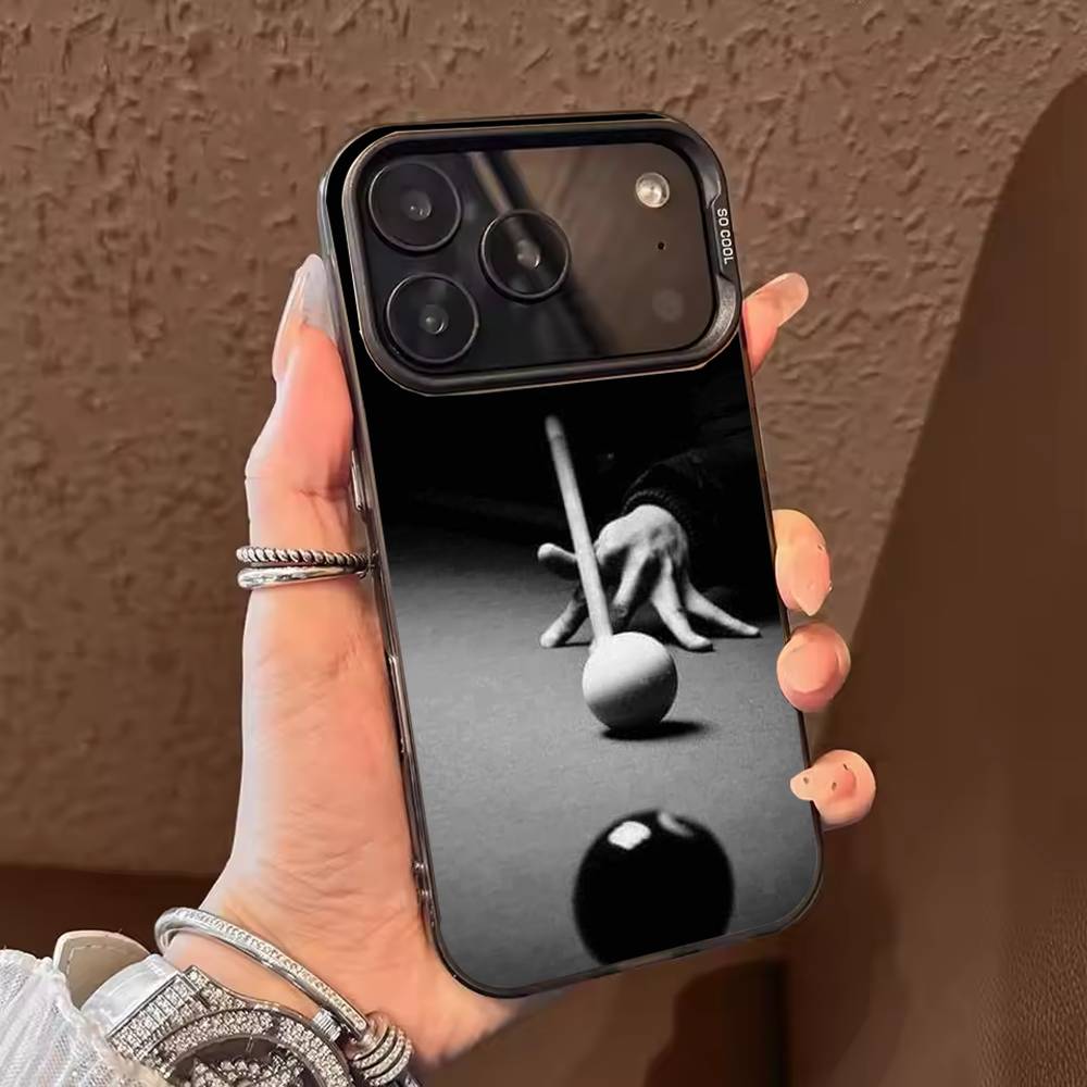 Billiards Snooker Phone Case Color Silver Shell For IPhone 17 16 15 14 13 12 11 Pro Max Plus