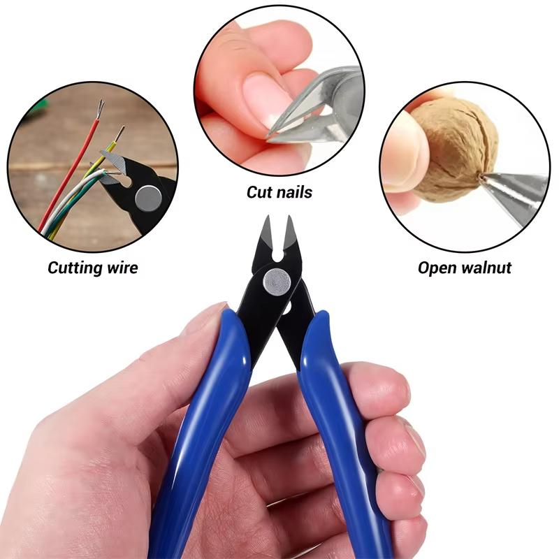 Pliers Carbon Steel Pliers Electrical Wire Cable Cutters Cutting Side Snips Flush Pliers Nipper Home Hand Tools Blue