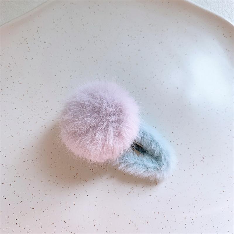Cute Furry Hair Clip For Kids Fluffy Ball Barrette Girls Plush Hairclip Baby Pompoms Hair Tie Elastic Hair Rope Headdress