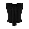 [Human Cotton] Spice Girl Bow Strap-on Tube Top, Women's Pure Desire Style Red Slim-fitting Short Top