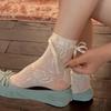 Women's Cute Lace Mary Jane Socks - Medium Tube, Calf-Length, Thin, Sweet, Summer Style.
