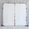 Uflower Luxury 3D Red White Rose Flower Wall Wedding Backdrop Props Arrangement Curtain Hanging Fabric Floral Wall Decor