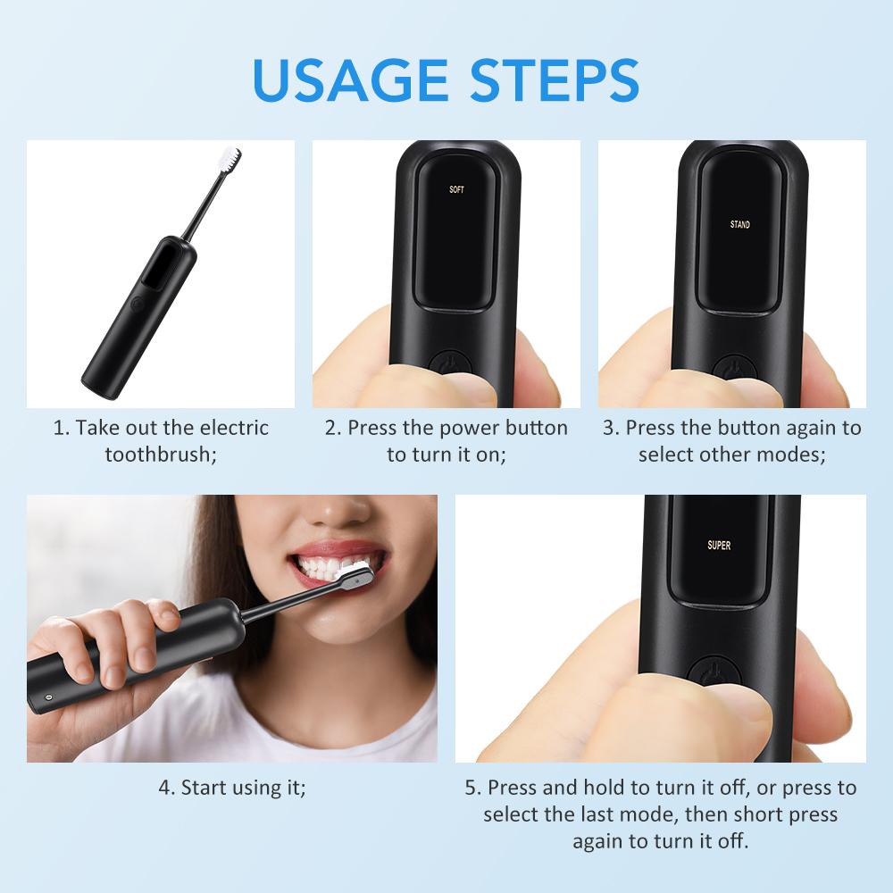Electric Rotating Toothbrush for Adults with Replace Brush Heads Deep Cleaning Rechargeable Smart Timer Oral Teeth Whitening