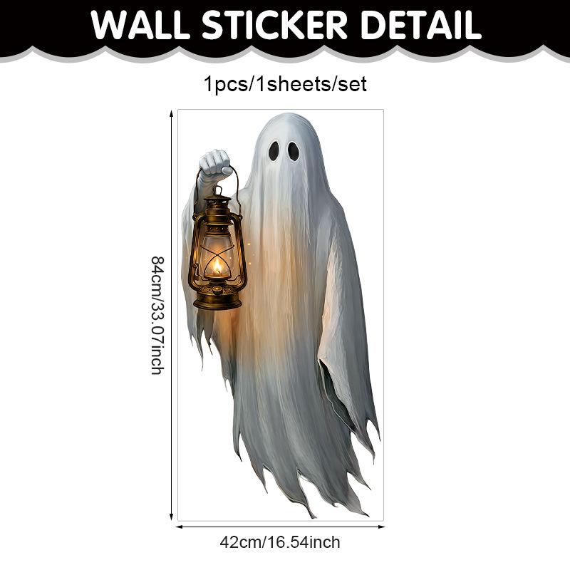 Halloween White Ghost Wall Sticker Living Room Holiday Party Decoration Horror Bat Ghost Self-adhesive Pvc Sticker