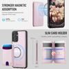 For Samsung Galaxy A34 5G Magnetic Case JEEHOOD J10 Leather Back Phone Cover with Detachable Card Holder Kickstand